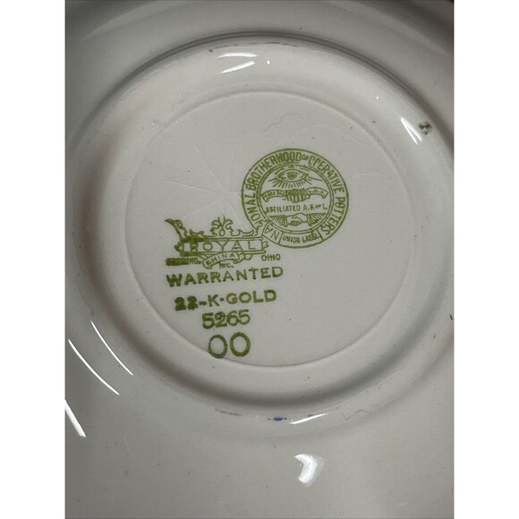 VTG 4 Royal National Brotherhood Operative Potters 22k Gold Berry Bowls #5265 - Picture 6 of 15